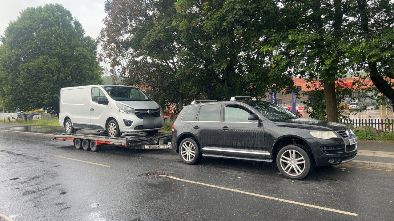 Vauxhall Vivaro van moved in the rain