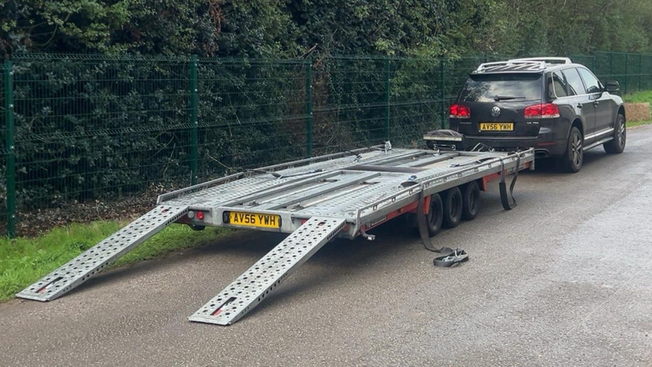 The TowHawk trailer with ramps down ready to load
